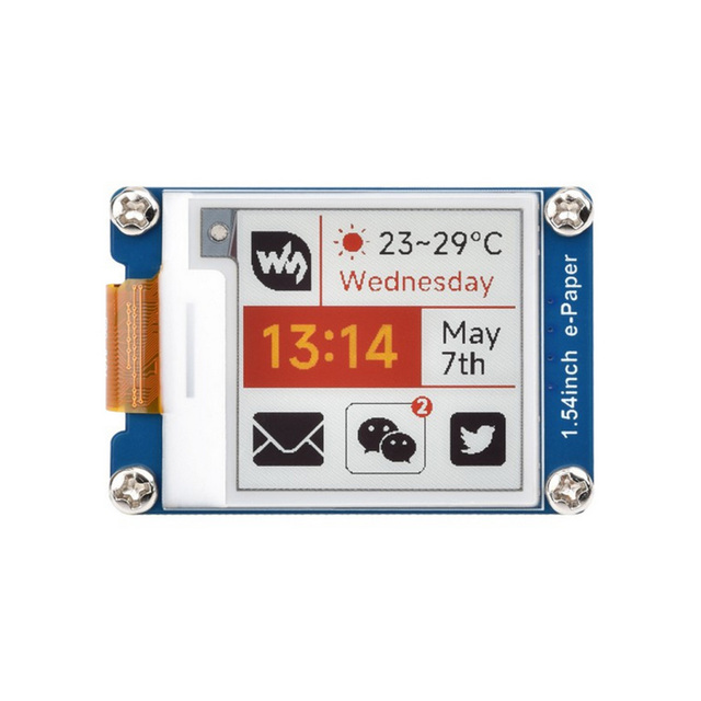 1.54inch E-Paper Display (G) E-ink Display 200*200 Red/Yellow/Black/White SPI Interface Paper-like Effect Without Electricity