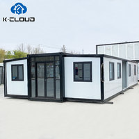 Maison préfabriquée pliable extensible moderne de luxe de 40 pieds, maison préfabriquée mobile isolée résistante aux ouragans de 20 pieds avec meubles