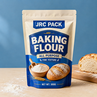 Sacs à fond plat à huit soudures latérales avec fermeture éclair et poignée, personnalisables avec logo imprimé, pour farine de riz, en plastique