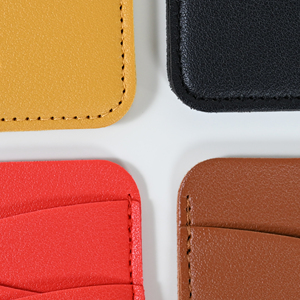 Glampkg bán sỉ tuyệt vời tùy chỉnh Slim PU da chủ thẻ khá Logo tùy chỉnh hình dạng sóng Túi thẻ cho thẻ tín dụng - Product Image 4