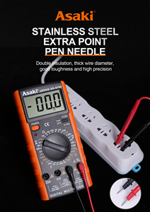 ASAKI-multímetro digital <span class=keywords><strong>lcd</strong></span> antiquemaduras, probador de CC y CA, 1999 recuentos, a la venta - Product Image 6