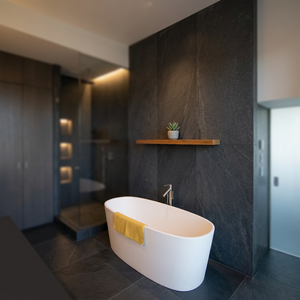 Revêtement mural en pierre de lave noire Flatstone Ocean, durable, écologique, anti-acide, design moderne, pour usage intérieur/extérieur, garantie 5 ans - Product Image 4
