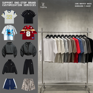 T-shirts graphiques personnalisés Yingling, 300 g/m², 100 % coton, coupe ample, écologiques, pour hommes, vente en gros - Product Image 2