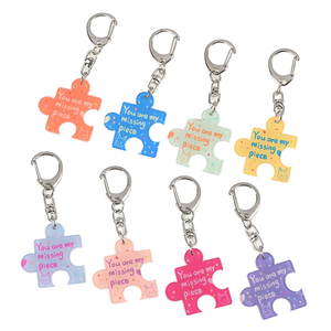 Creative Mini Cute Korea Puzzle Metal Keychain Fashion Instagram Hot Selling Schoolbag Pendants Couple Best Friend Stock
