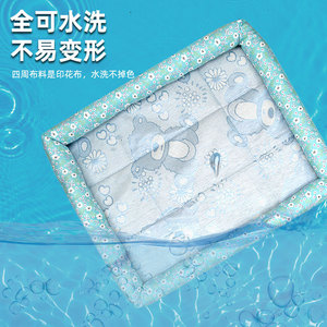 Alfombra Refrigerante para Mascotas, Rectangular, Azul, Lavable a Mano, Cama de Verano para Perros, Alfombra de Seda de Hielo para Mascotas - Product Image 1
