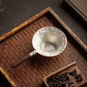 Handmade Tin <b>Tea</b> Strainer Set Hammered Silver Kung Fu <b>Tea</b> Filter <b>Infuser</b> Accessories Household Use Dehua Origin - Product Image 5