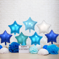 Ballon en aluminium en forme d'étoile et de cœur de 18 pouces, en gros, couleur unie, décoration de fête d'anniversaire pour enfants