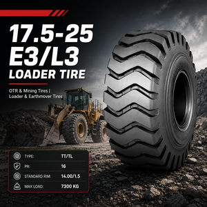 Nouvelles pneus OTR diagonaux GUOXIN Heavy Duty 17.5-25 L3/E3 avec chambre à air et garantie d'un an pour les machines minières et de construction - Product Image 1