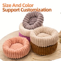 Coussin pour animaux de compagnie en peluche en forme de donut, motif personnalisable, écologique, vente en gros, logo personnalisé, luxe DEMDOM disponible