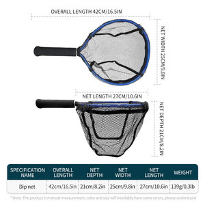 ตาข่ายดักปลาแบบพกพาเคลือบยาง ด้ามจับ EVA คันอลูมิเนียมอัลลอยด์ ตาข่ายตกปลาแบบใช้เบ็ด  อุปกรณ์ตกปลา - Product Image 6