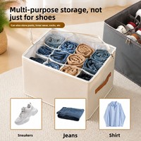 Boîte à chaussures pliable en tissu non tissé la plus vendue, avec séparateurs, résistante à l'humidité, organisateur de rangement moderne et minimaliste pour