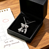 Collier de couple en argent sterling 925 avec pendentif en diamant de laboratoire, bijou en forme de cœur, charme d'amour, cadeau de fiançailles ou d'anniversaire