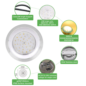 DC/24W Montado en la pared Iluminación subacuática Control remoto IP 68 Rgb Led Luces de piscina - Product Image 3