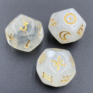 Dés en plastique-moule dés personnalisés en vrac mdn <span class=keywords><strong>Rpg</strong></span> 3 pièces/ensemble 12 dés acryliques de divination colorée - Product Image 3