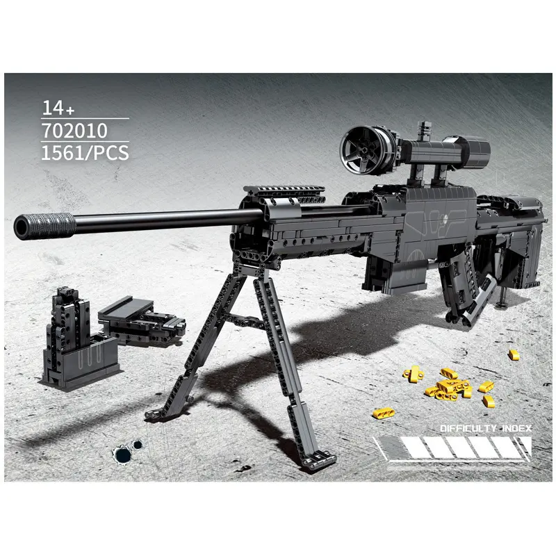 सेम्बो ब्लॉक 702010 यांत्रिक दिव्य बंदूक श्रृंखला रचनात्मक भवन ब्लॉक खिलौने lv4 स्नाइपर राइफल लड़के के लिए मशीन गन मॉडल खिलौना