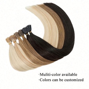 Extensions de cheveux indiennes Remy ondulées et bouclées gris argent Amygirl, I-Tip, double trame, sans perte - Product Image 4