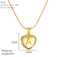 Collar de Gargantilla con colgante de alfabeto para mujer, collares largos de Color dorado, serpiente de acero inoxidable, nombre de letra inicial a la moda