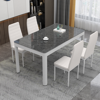 Vente flash - Ensemble de meubles de salle à manger au design moderne personnalisé, table en verre et marbre de luxe avec chaises pour la maison ou le restaurant