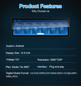Navihua Écran tactile 3K de 14,9 pouces Lecteur multimédia stéréo de voiture Android 14 Navigation GPS pour BMW <span class=keywords><strong>CICl</strong></span> NBT/ EVO Série 5 2011-2017 - Product Image 6