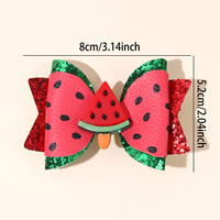 Leuke zomerfruit haarstrikjes voor meisjes Watermeloen Citroen Kunstleer Glitter Haarclips Kinderen Handgemaakte Boutique Haaraccessoires
