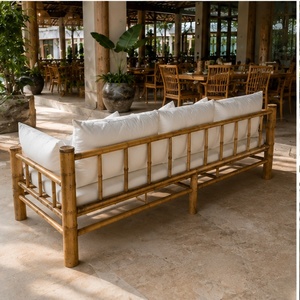 Sofá cama de bambú ecológico para exteriores con cojines de alta calidad resistentes a la intemperie para hoteles, resorts, villas, clubes de playa - Product Image 3