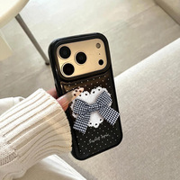 Coque de téléphone mignonne avec nœud papillon, design esthétique et féminin pour iPhone 17 18 Pro Max 16 Pro 15 14 13 11