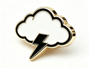 Custom Metal Lapel <b>Pin</b> Cloud Lightning <b>Badge</b> Plated Emblem for Business Gift - Product Image 2