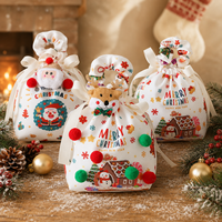 2026 Nieuw ontwerp herbruikbare cadeauverpakking voor Kerstavondkaarsen, vredesfruit cadeauzakje, kinderhandtas voor snoepjes