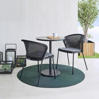 Ensemble de table et chaises de salle à manger d'extérieur en aluminium et osier, mobilier de jardin moderne, résistant aux intempéries, écologique, mousse haute densité