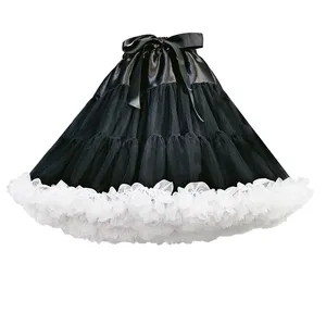 <span class=keywords><strong>Jupon</strong></span> <span class=keywords><strong>en</strong></span> <span class=keywords><strong>tulle</strong></span> plissé à 3 couches pour femmes blanc noir rose <span class=keywords><strong>rouge</strong></span> tutu fête jupe cosplay avec volants - Product Image 6