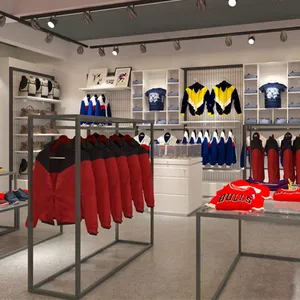 Venda por atacado personalizada global equipamentos esportes domésticos luminárias exibição varejo loja design interior loja esportes decoração