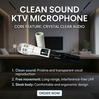 Système de microphone sans fil UHF portable de haute qualité JU-827-3 pour fêtes à domicile, équipement de karaoké, microphone vocal professionnel