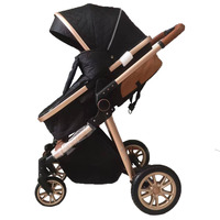 Poussette pliable légère de luxe pour bébé Kinderwagen Système de voyage pliable Chariot Poussettes Siège auto Poussette combinée pour bébé