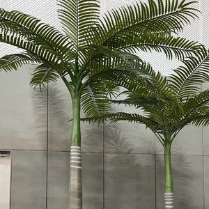 شجرة نخيل جوز الهند الاصطناعية الملكية الكبيرة والطويلة من البلاستيك والمعدن للزينة الخارجية للحدائق والشواطئ - Product Image 3