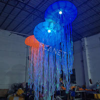 Ballon Méduse Gonflable Personnalisé avec Éclairage et Ventilateur Intégré, Multicolore et Durable pour Événements