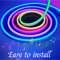 Lampe à bande LED néon flexible intelligente RGB pour la maison, contrôlable par application USB 5V, décoration murale, lumière néon LED intelligente à intensité variable