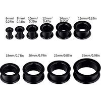Ensemble 10 bouchons flexibles de jauge de tunnel de chair d'oreille de poulie de silicone pour le mariage bijoux creux de corps pour l'oreille
