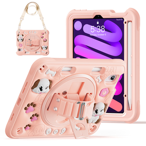 Custodia per Tablet Robusta da 8,3 Pollici per Bambini, Compatibile con <span class=keywords><strong>Apple</strong></span> <span class=keywords><strong>iPad</strong></span> <span class=keywords><strong>Mini</strong></span> 6 e <span class=keywords><strong>Mini</strong></span> 7, in Silicone Antiurto con Supporto Girevole e Tracolla - Product Image 6
