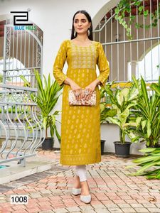 Ropa y accesorios Rayon Kurtis con bordado Trabajo Oficina Desgaste Kurti Disponible a precio asequible - Product Image 2