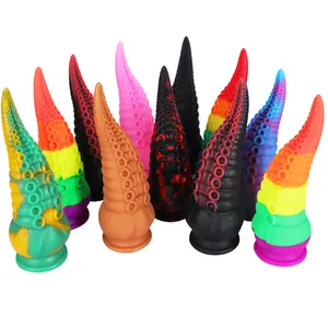 Liquid Silicone Dildo Multi-color Octopus Tentacles Anal Plugs Soft Anal Plugs Unisex Shaped Posterior Dildo