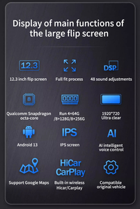 Pour Range Rover Vogue écran rabattable Qualcomm 6125 12.3 pouces OS 8 + 128GB Android 13 Bosh stéréo Gps Radio voiture Android Interface - Product Image 4