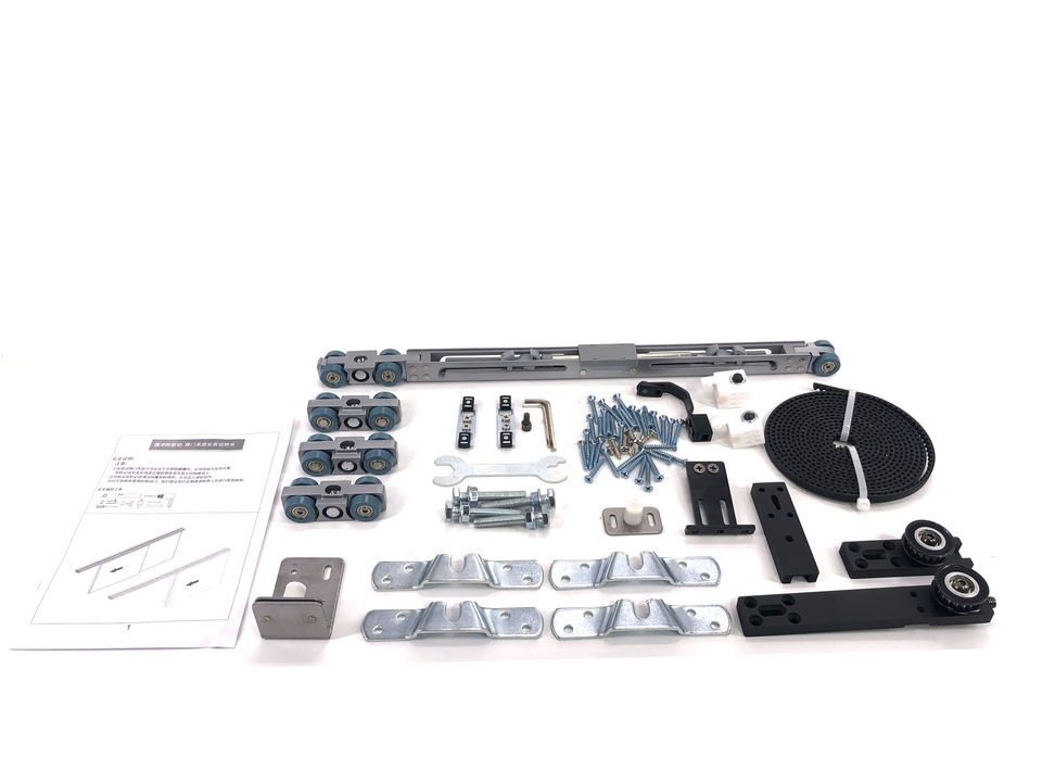 Synchronized Support Rails Modern Roller Hydraulic Aluminium Frame Glass Wheel Synchronized Track ...