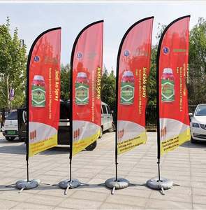 Bandera de plumas de doble cara para actividades al aire libre, bandera publicitaria resistente al viento 4S con mástil, bandera de cuchillo colorida para uso en tiendas y carreteras - Product Image 4