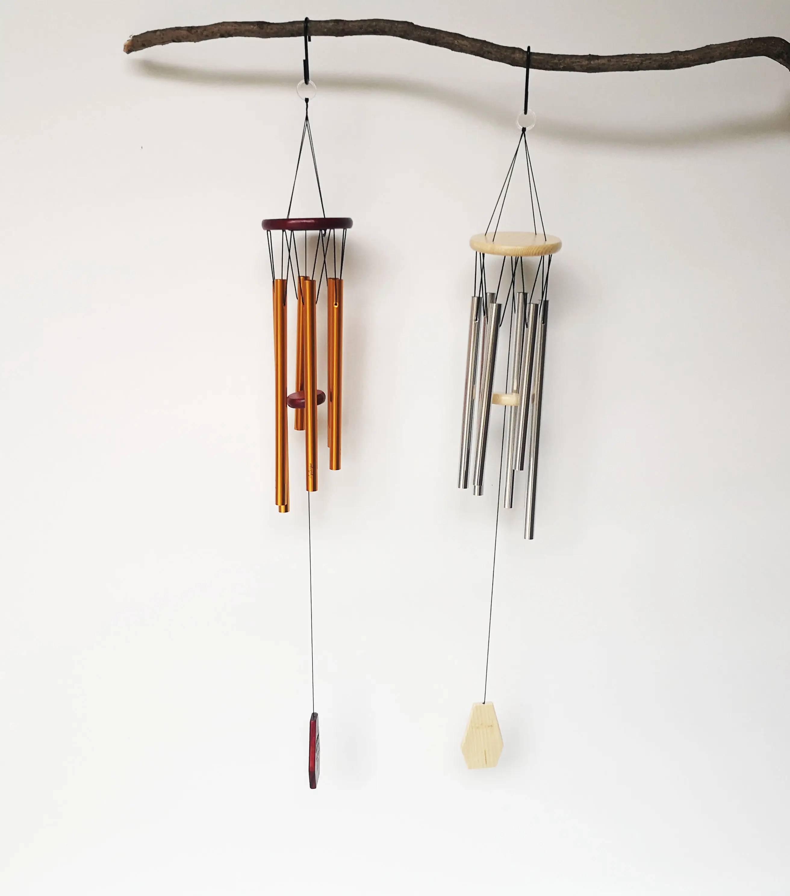 Custom logo /poem memorial wood wind chime, outdoor /indoor metal tubes wind chimes for home garden yard decoration