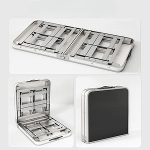 Ensemble <span class=keywords><strong>table</strong></span> et chaises pliantes portables en alliage d'aluminium, hauteur réglable, type boîte de rangement pour <span class=keywords><strong>camping</strong></span> et extérieur - Product Image 6