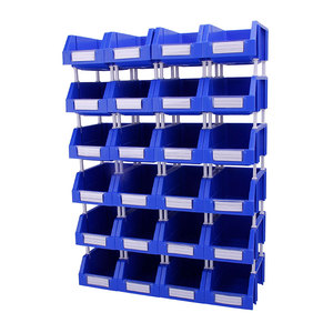 벽걸이 형 분류 플라스틱 선반 빈 창고 보관 랙 빈 플라스틱 쌓을 수있는 저장 빈 - Product Image 1