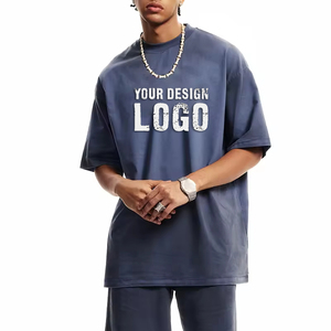 T-shirts pour hommes en gros, personnalisés, en batik, lavés, à manches courtes, amples, décontractés, col rond, dégradé de couleurs, grande taille - Product Image 3