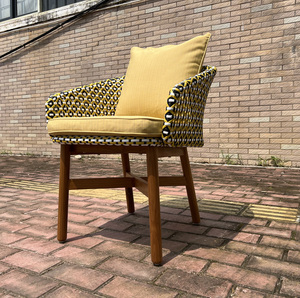 Chaise <span class=keywords><strong>de</strong></span> jardin <span class=keywords><strong>de</strong></span> haute qualité pour usage commercial, en teck et rotin tressé, pour l'extérieur - Product Image 2
