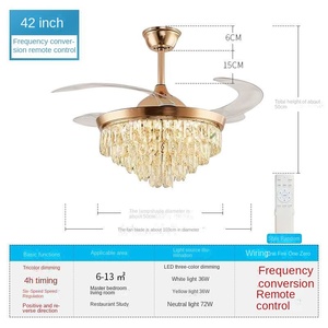 Modern <b>LED</b> <b>Ceiling</b> Fans 19\" Design Remote Control Dimmable Bladeless Quiet DC Motor <b>Flush</b> <b>Mount</b> for Indoor Living Room Hotels - Product Image 6