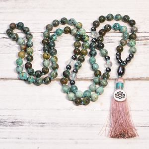 Hochwertige afrikanische türkis farbene Naturstein perlen <span class=keywords><strong>Mala</strong></span>/Gebet <span class=keywords><strong>Mala</strong></span>/Chakra Yoga Stein Halskette für Chakra <span class=keywords><strong>Crystal</strong></span> <span class=keywords><strong>Jap</strong></span> <span class=keywords><strong>Mala</strong></span> - Product Image 6
